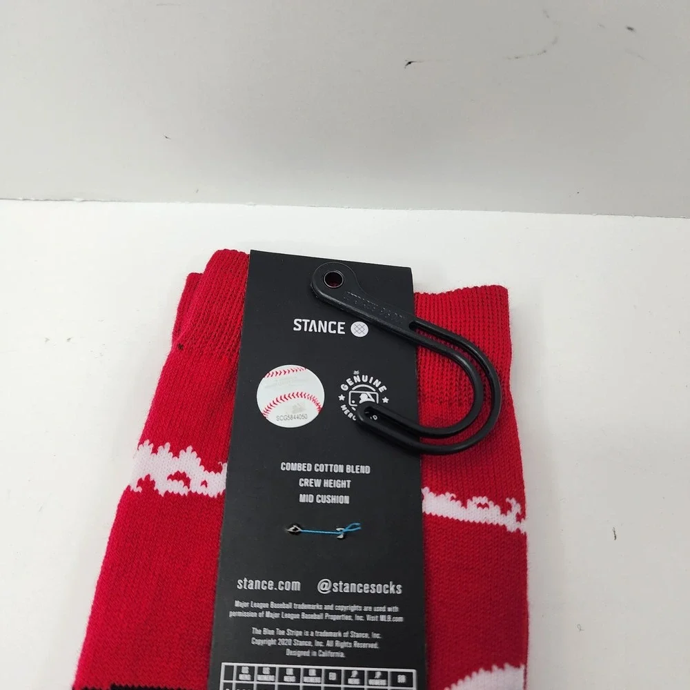 NEW Stance MLB CIN Cincinnati Reds Mens Large Chalk Casual Crew Socks NWT